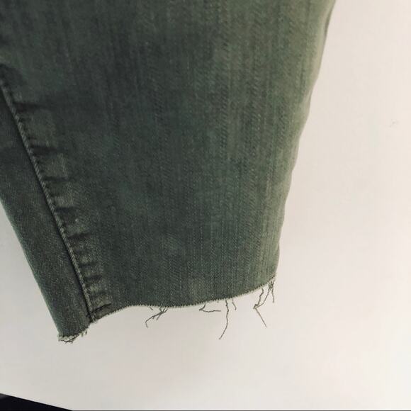 NEW MOSSIMO Olive Green Raw Hem Distressed High Rise Skinny Jean Jegging 27 4 - Picture 8 of 8